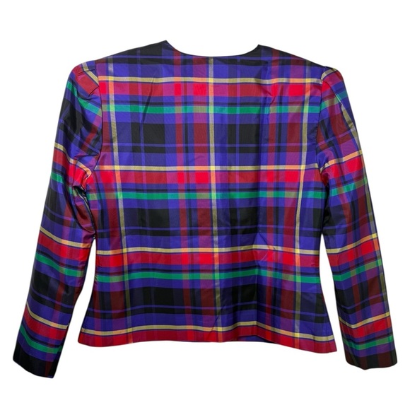 Vintage Multicolor Plaid Blazer - Picture 4 of 6